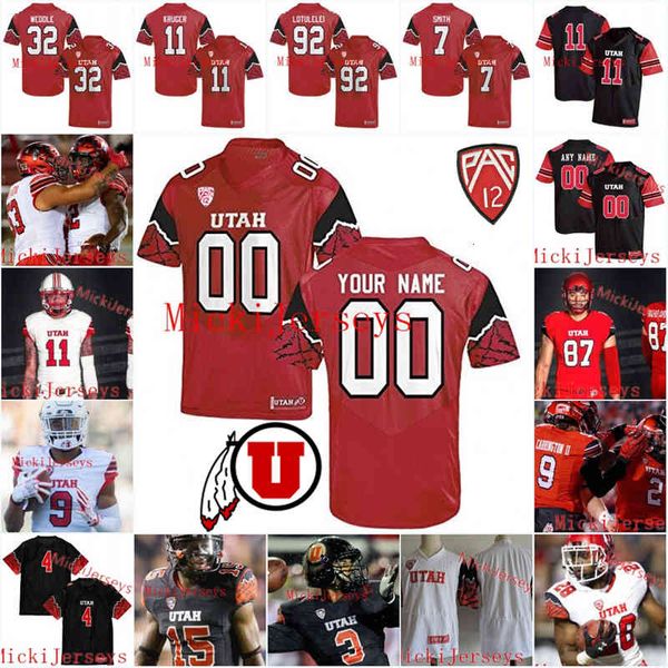 

xflsp 2022 college custom utah utes football jersey 24 charlie vincent 32 karene reid 11 jonny fanaika 49 elijah shelton 34 braedon wissler, Black