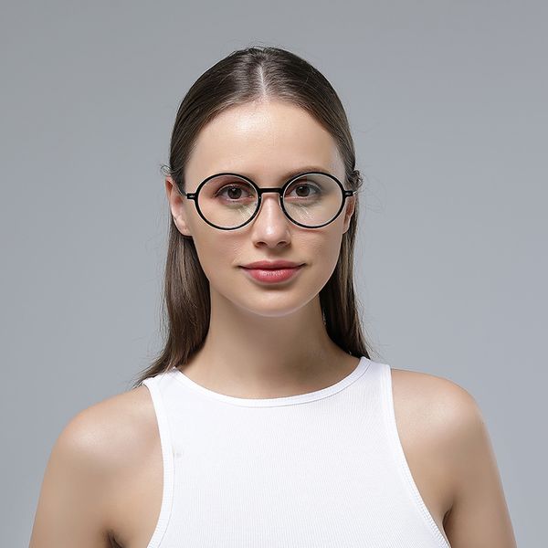 Солнцезащитные очки для женщин дизайнерские солнцезащитные очки круглые титановые очки рамы ацетатные очки мужчины Оптические очки прозрачные линзы ретро -рецепт миопия