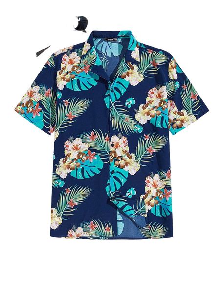 

men hawaiian print shirt j4ns#, White;black