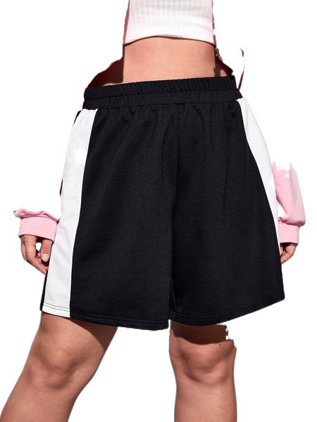 

plus color block track shorts q2qu#, Black