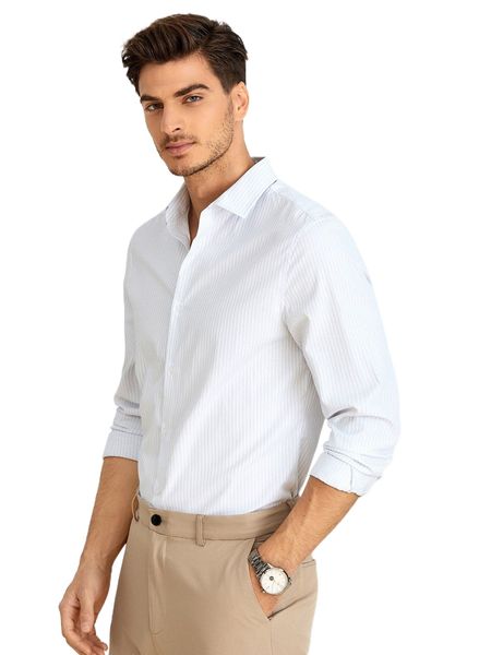 

men striped button through shirt v3bv#, White;black