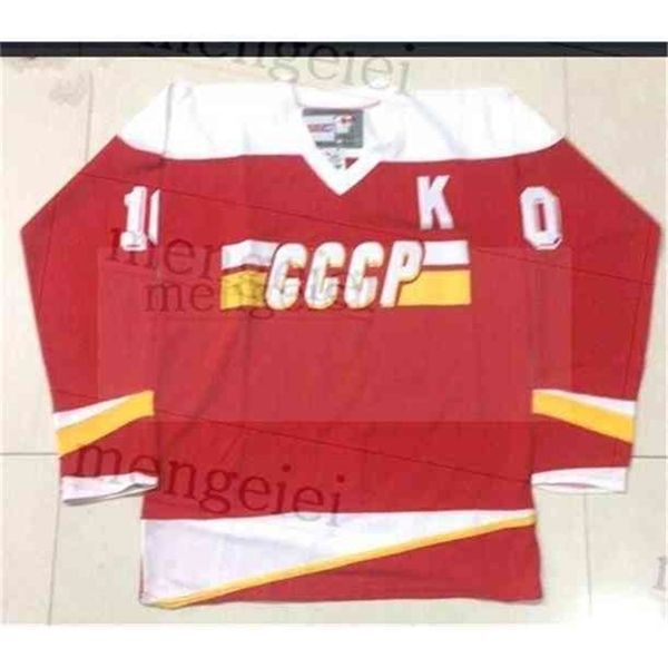 Nik1 2020 PAVEL BURE RUSSIA CCCP-Hockey-Jersey-Stickerei genäht Passen Sie Trikots Hockey-Trikots mit beliebigen Nummern und Namen an