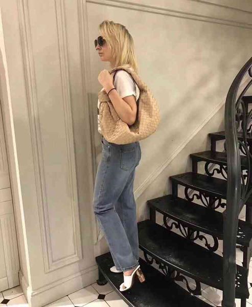 

original edition designer fashion bags hand bottegav venetas'ss handbag large jodie sheepskin woven monk knotted armpit women's ho
