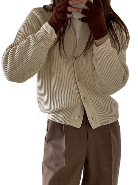 

dazy raglan sleeve ribbed knit cardigan y1bx#, White;black