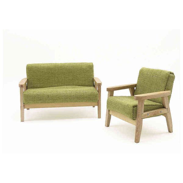 Puppenhaus Miniaturmöbel Stoff Sofa Couch Stuhl für 1/12 Puppenhaus Zubehör Wohnzimmer Dekor minimalistisch einfach WL080 AA220325