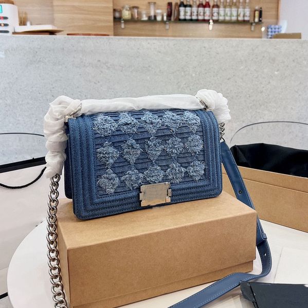 

womens one shoulder designer bags multicolor denim worn furry classic tote bag timeless diamond quilted flap crossbody bag handbag silver me