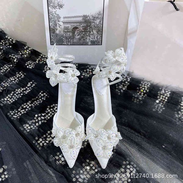 

sandals summer fashion versatile serpentine winding high heels lace flower diamond around foot ring thick heel sandals iar4, Black