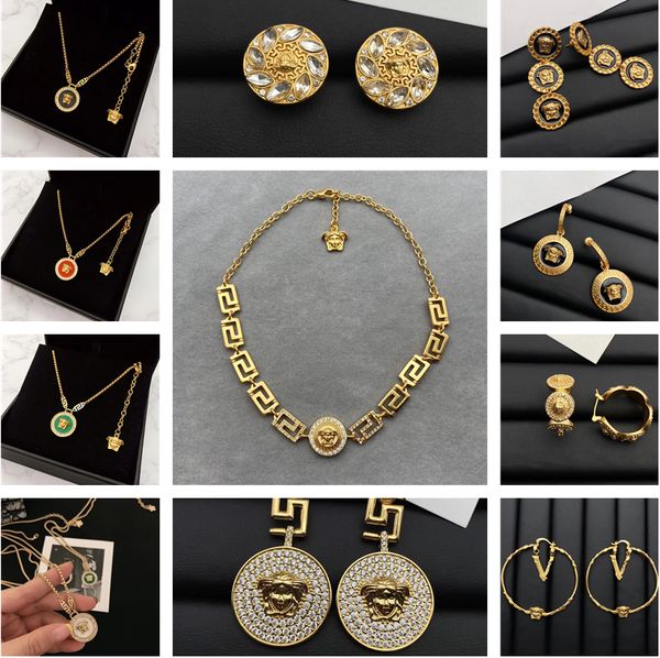 

Ver-sace Dupe Designer Necklace Pedant Necklaces Women Jewelries Bracelet Earings