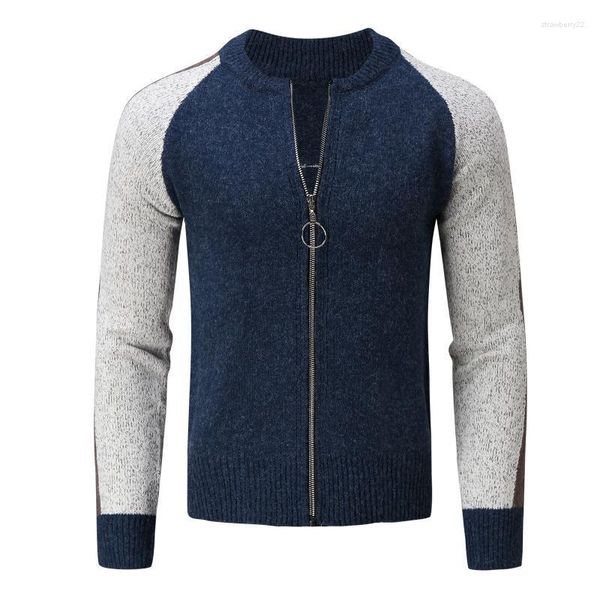 Gilet da uomo Autunno e inverno Cappotto Giacca Moda Cerniera Calda manica lunga Morbido cardigan Jacekt Solido lavorato a maglia per uomo Stra22