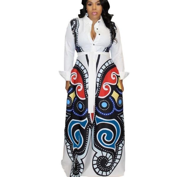 Venda African Dress Dress Autumn e Winter Digital Printing Camise