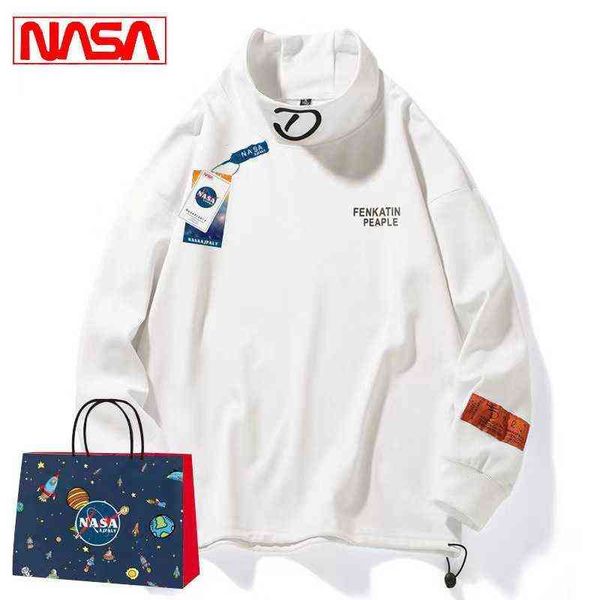 

hoodies sweatshirts designer hoodie nasa joint spring and autumn high collar sweater men's women's couple fashion br plush high-qu, Black