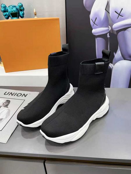 

2022 elling famous brand women's summer breathable designer sandals paris fashion casual fabric sock shoes for women girl classic luxur, Black
