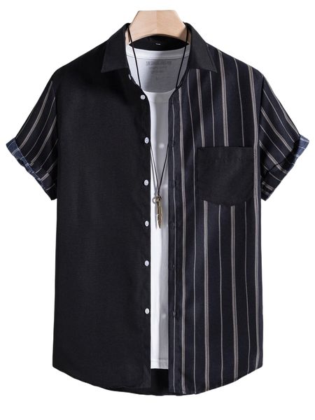 

men striped print shirt without tee m9vk#, White;black