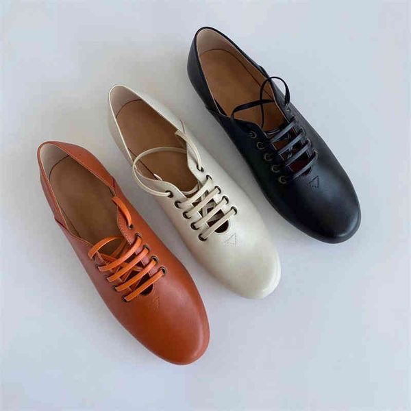 

sandals minority leather round head bandage small shoes years deep mouth fashion leisure solid color low heel women's, Black