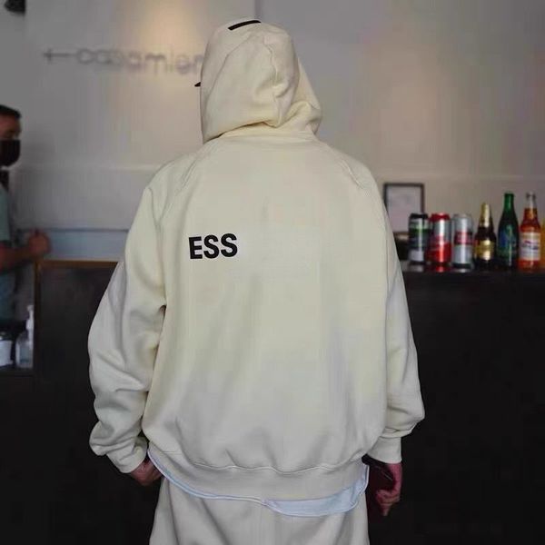 

ess designer men's hoodies european and american high street couples pullovers cotton drawstring sweatshirts thin coats xl, Black