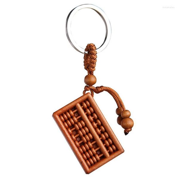 Keychains 10pcs Mini Abacus Keychain Chain Chain Chain FOB de madeira pingente de ornamento miri22