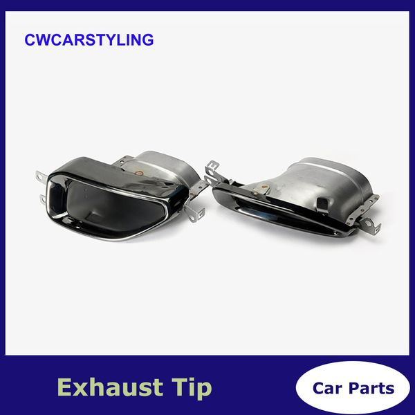 

1 pair car black muffler tip 304 stainless steel square exhaust muffler pipe for bmw g20 g21 m340i 330i 3 series muffler tip