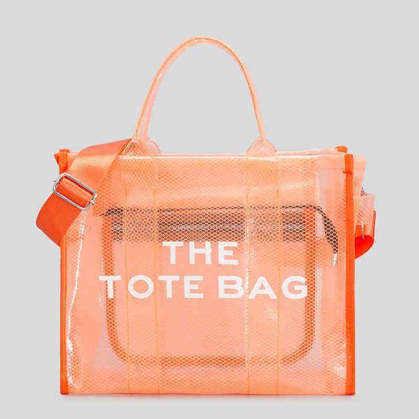 

transparent letter large tote for women men pvc shoulder crossbody bags summer handbag ladies beach handle ins 220519