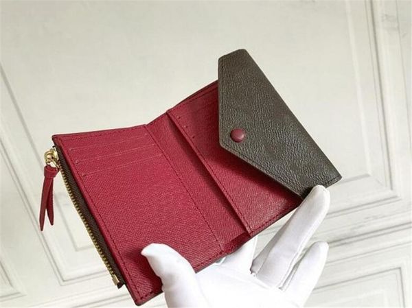 

Luxury Designer Ladies' Card Wallet - Elegant Mini Clutch Bag with Box, Brown floral+red