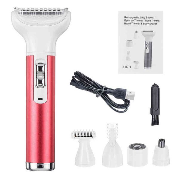 5 in 1 Epilatorin Female Augenbrauen Trimmer Lady Rasierer für Haarentfernung Rasiermaschine Gesicht Depilador Frauen Bikini Rucker schmerzlos 220509