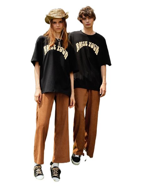 

romwe 1pc solid pants o54s#, Black