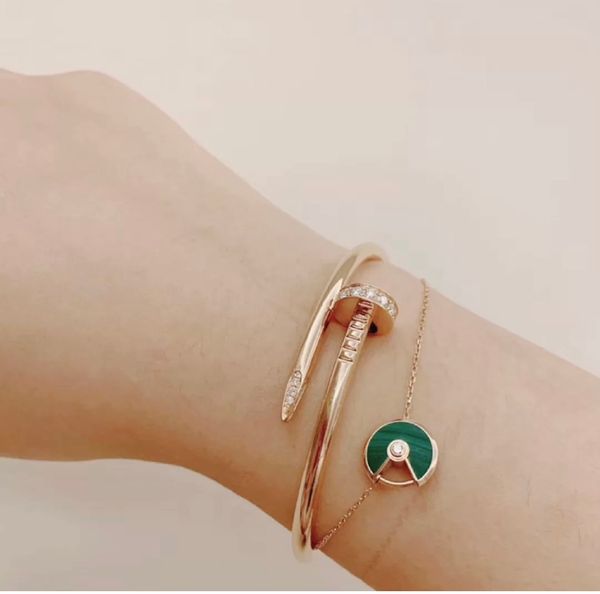 

amulette legers bracelet 925 sterling silver 18 k gold bangle official replica jewelry luxury brand classic style adita highest counter qual, Black