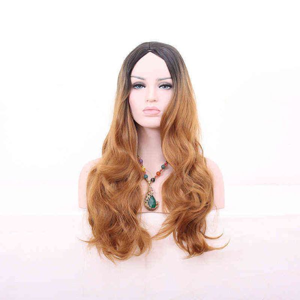 

nxy wigs selling gold wig dyeing gradient medium length curly women's cover