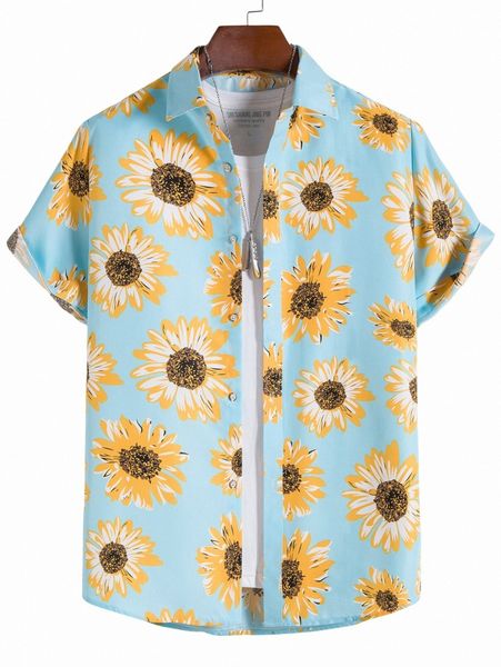 

men sunflower print shirt without tee k89x#, White;black