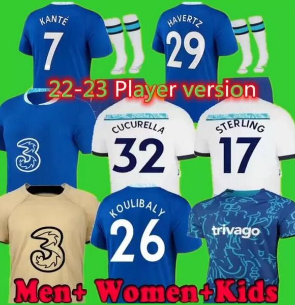 

22 23 cfc pulisic havertz soccer jerseys long sleeve werner football shirts jorginho camiseta, Black;yellow