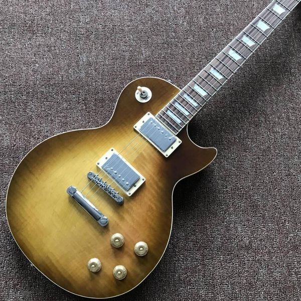 

new standard custom sunburst tiger flame electric guitar.handwork 6 strings guitarra