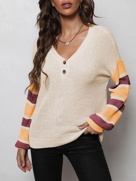 

dearcase drop shoulder striped pattern sweater b2kc#, White;black