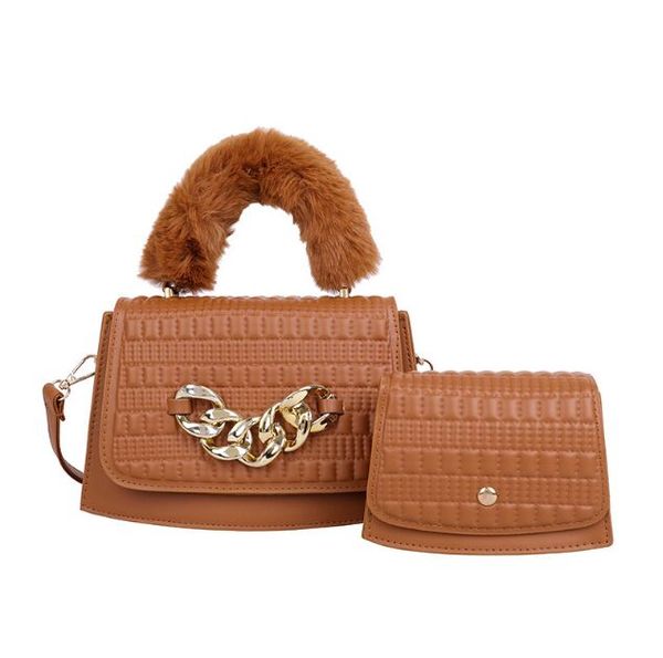 

luxury designer women pu leather crossbody bag yellow white shoulder bags fur pink handbags lady flap bags fashionbag250