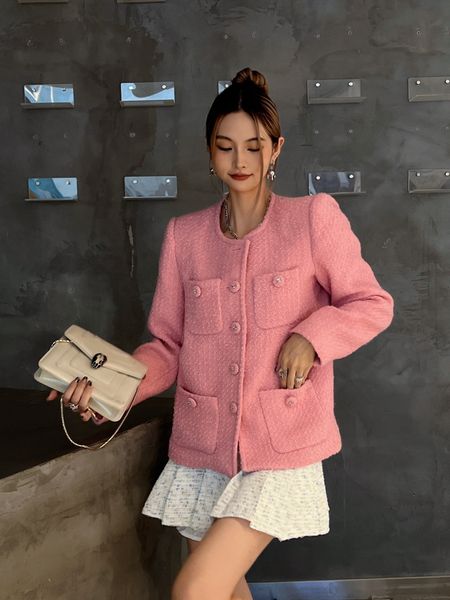 

chan2022 new women's fall winter western suit jacket women's coat designer fashion tweed leisure spring coat women's down jac, Black;brown