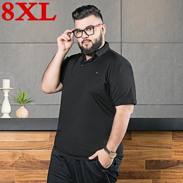 

men's polos plus size 8xl 7xl 5xl fashion men brand clothing short sleeve male casual shirtsmen's men'smen's, White;black