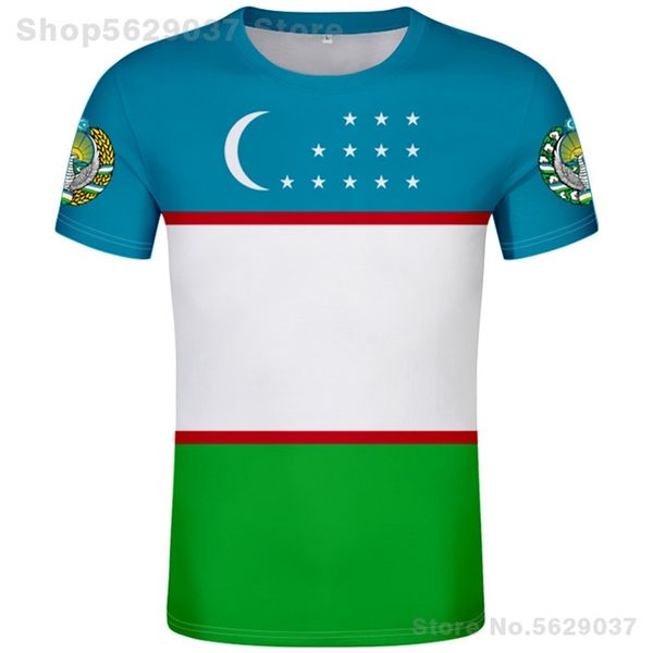 

uzbekistan t shirt diy custom made name number uzb t-shirt nation flag uz ozbekiston uzbek country text print po clothes 220702, White;black
