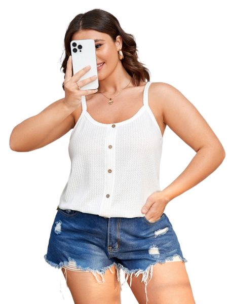 

plus button detail cami r31o#, Black