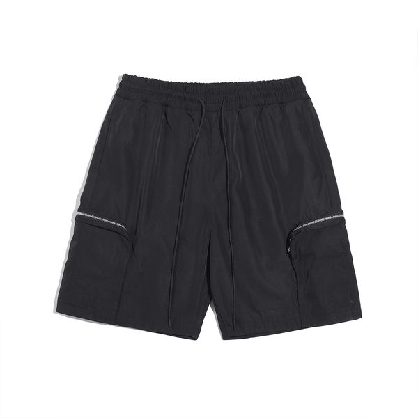 

22ss large zipper pocket shorts men women cotton sports style summer fashion, Black