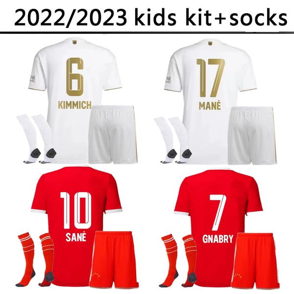 

de ligt soccer jersey 22 23 sane kids kit socks hernandez bayern munich gnabry goretzka coman muller davies kimmich football shirt 2022 2023, Black
