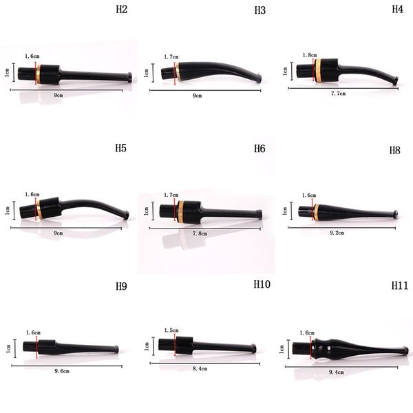 Tubo Nuovi accessori per manico in tubo con coda nera. Portasigarette dritto lavabile con filtro da 10 mm