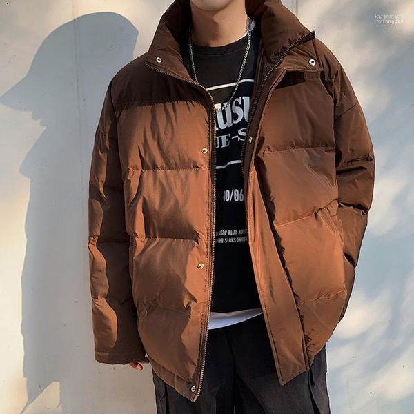 Masculino de parkas de inverno PR Men casual cor sólido parka 2022 streetwear quente moda coreana moda de moda zíper clássico parkas1 kare22