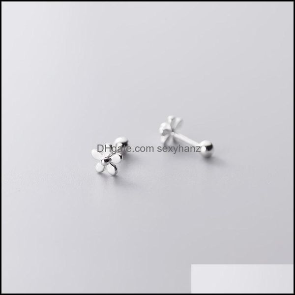 

stud earrings jewelry la monada flower studs 925 sterling sier fine minimalist beautif earring for women korean 387 b3 drop delivery 2021 td, Golden;silver