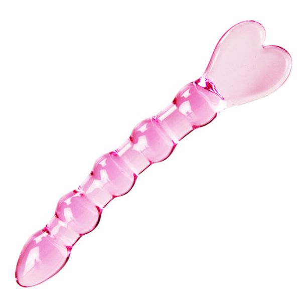 Candiway Pink Waterproof Transparent Heart Design di vetro Plug di dildo anale giocattoli sexy per coppie