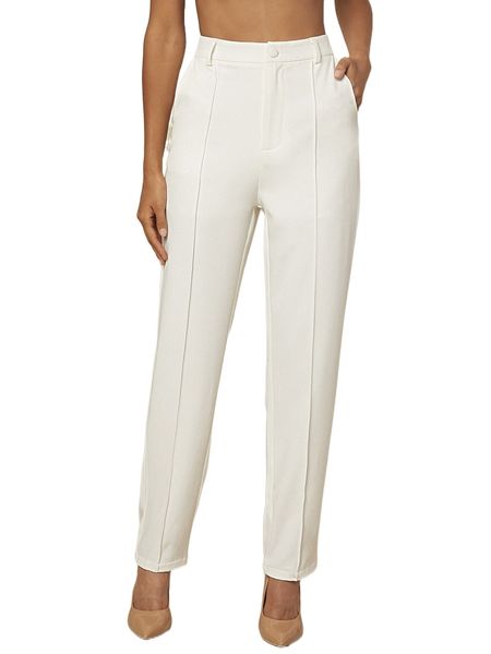 

seam front solid suit pants o9rp#, White;black