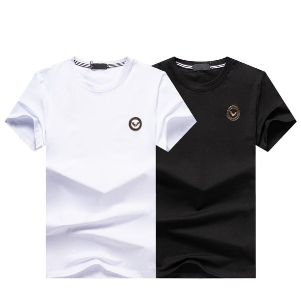 

t shirts for men cotton t-shirt round neck double thread spring summer 20ss letter high street loose trend short sleeve male clothing bin112, Black;brown