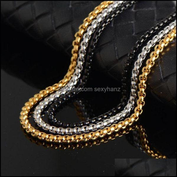 

chains necklaces pendants jewelry m gold round keel for men titanium steel chain necklace 18 20 22 24 26 28inch wholesale - drop delivery, Silver