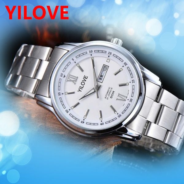 

black blue white mens business watch 40mm quartz movement day calendar clock full function brand men wristwatch wholesale, Slivery;brown