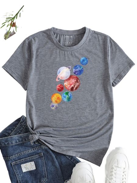 

planets print tee s3r4#, White