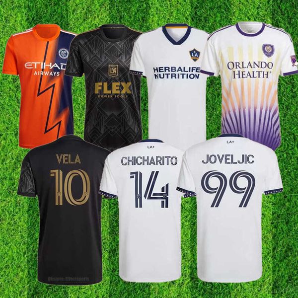 

2022 2023 los angeles la galaxy orlando new york city soccer jersey fans version d.costa chicharito alvarez joveljic home away 22 23 mls, Black;yellow