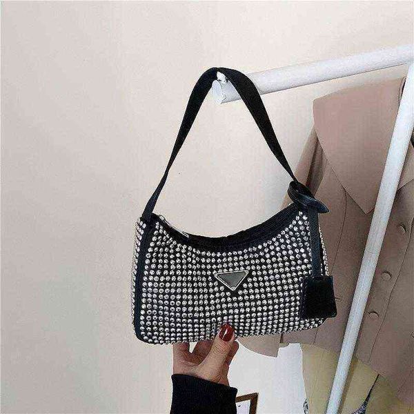 

women's bags armpit bag diamond belt drill single shoulder womens bag zipper tote lady party handbags and purses