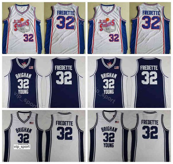 

moive shanghai sharks 32 jimmer fredette jersey men brigham young cougars fredette college jersey basketball uniform team color blue white, Black